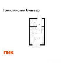 ЖК «Томилинский бульвар», планировка студии, 18.90 м²