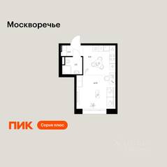 ЖК «Москворечье», планировка студии, 28.00 м²