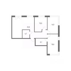 ЖК «NEWПИТЕР», планировка 3-комнатной квартиры, 92.70 м²