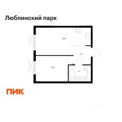 ЖК «Люблинский парк», планировка 1-комнатной квартиры, 35.60 м²