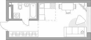 ЖК «Тринити-3», планировка студии, 29.07 м²
