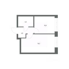 ЖК «NEWПИТЕР», планировка 1-комнатной квартиры, 37.71 м²