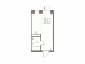 ЖК «Фабрикант», планировка студии, 30.50 м²