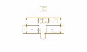 МЖК «Новая история», планировка 3-комнатной квартиры, 85.44 м²