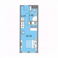 Апарт-комплекс «Начало», планировка студии, 26.00 м²