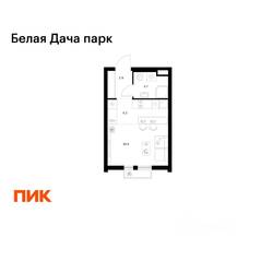 ЖК «Белая Дача парк», планировка студии, 23.70 м²
