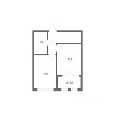 ЖК «NEWПИТЕР», планировка 1-комнатной квартиры, 42.50 м²