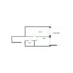 ЖК «NEWПИТЕР», планировка 1-комнатной квартиры, 61.80 м²