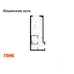 ЖК «Ильинские луга», планировка студии, 27.80 м²