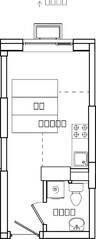 ЖК «Видный берег 2», планировка студии, 17.80 м²