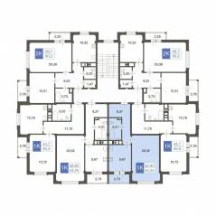 ЖК «Ново-Никольское», планировка 1-комнатной квартиры, 42.70 м²