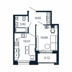 ЖК «Полис Новоселье», планировка 1-комнатной квартиры, 32.05 м²
