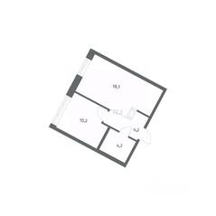 ЖК «NEWПИТЕР», планировка 1-комнатной квартиры, 36.73 м²