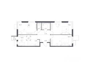 ЖК «Мытищи Парк», планировка 3-комнатной квартиры, 81.58 м²