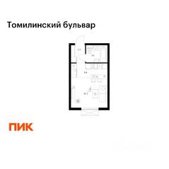 ЖК «Томилинский бульвар», планировка студии, 23.90 м²