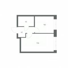 ЖК «NEWПИТЕР», планировка 1-комнатной квартиры, 36.37 м²