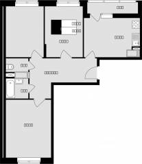 ЖК «Красная горка», планировка 3-комнатной квартиры, 68.60 м²