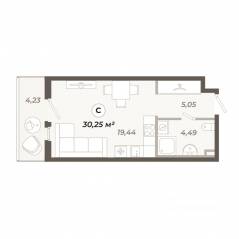 ЖК «Знатный», планировка студии, 30.25 м²