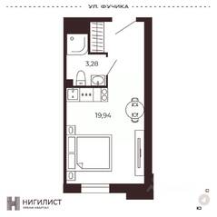 МФК «Нигилист (Concept)», планировка 1-комнатной квартиры, 23.22 м²
