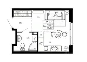 МЖК «Аннино Сити», планировка студии, 23.25 м²