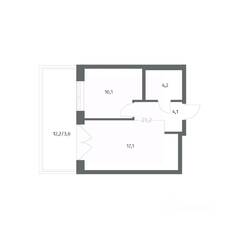 ЖК «NEWПИТЕР», планировка 1-комнатной квартиры, 39.23 м²