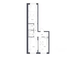 ЖК «Алхимово», планировка 2-комнатной квартиры, 56.70 м²