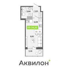 ЖК «Аквилон ЯНИНО», планировка студии, 24.25 м²