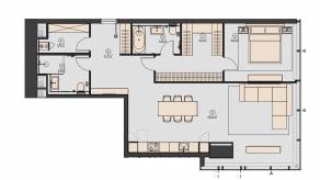 МФК «Neva Towers», планировка 1-комнатной квартиры, 110.00 м²