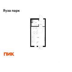 ЖК «Яуза парк (ПИК)», планировка студии, 20.80 м²