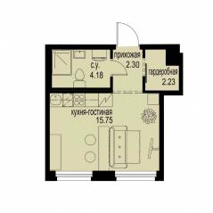 ЖК «ID Murino III», планировка студии, 24.46 м²