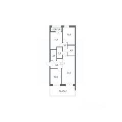 ЖК «NEWПИТЕР», планировка 3-комнатной квартиры, 85.98 м²