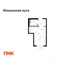 ЖК «Ильинские луга», планировка студии, 24.61 м²
