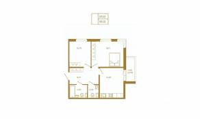 МЖК «Новая история», планировка 2-комнатной квартиры, 59.13 м²