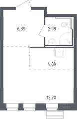ЖК «Рублевский Квартал», планировка студии, 25.90 м²