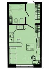 ЖК «Pixel», планировка студии, 25.80 м²