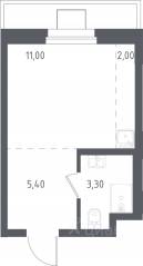 МФК «Люберцы 2023», планировка студии, 21.20 м²
