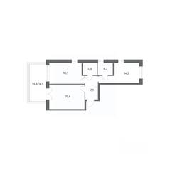 ЖК «NEWПИТЕР», планировка 2-комнатной квартиры, 70.30 м²