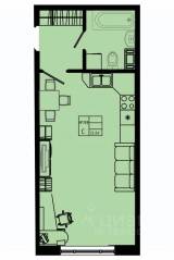 ЖК «Pixel», планировка студии, 32.60 м²