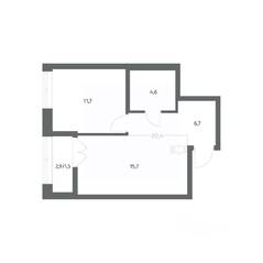 ЖК «NEWПИТЕР», планировка 1-комнатной квартиры, 40.21 м²