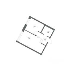 ЖК «NEWПИТЕР», планировка 1-комнатной квартиры, 35.85 м²