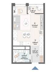 ЖК «Триумф» (Пушкино), планировка студии, 31.62 м²
