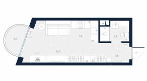 Апарт-комплекс «Logos», планировка студии, 29.20 м²