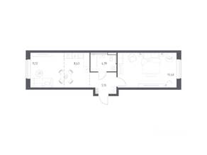 ЖК «Пригород Лесное», планировка 1-комнатной квартиры, 48.38 м²
