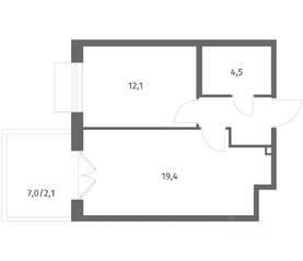 ЖК «Парусная 1», планировка 1-комнатной квартиры, 42.00 м²