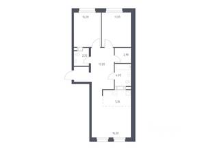 ЖК «ЭкоБунино», планировка 2-комнатной квартиры, 64.90 м²
