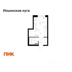 ЖК «Ильинские луга», планировка студии, 24.50 м²