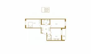 МЖК «Новая история», планировка 2-комнатной квартиры, 65.01 м²