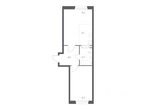 ЖК «ЭкоБунино», планировка 1-комнатной квартиры, 46.60 м²