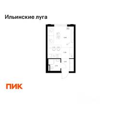 ЖК «Ильинские луга», планировка студии, 21.76 м²