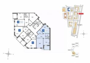 ЖК «Ново-Никольское», планировка 2-комнатной квартиры, 72.40 м²